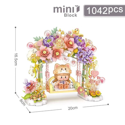 Mini Foldable City Street View Building Blocks Lemon Tea Shop Model Toy Gift