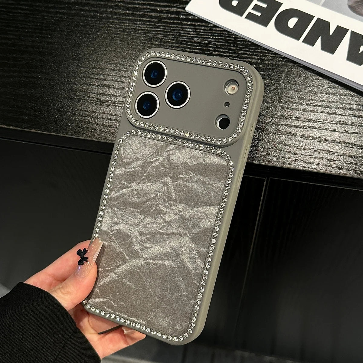 Shiny Diamond Snow Mountain Case for iPhone 13-17 Pro Max Large Window Cover