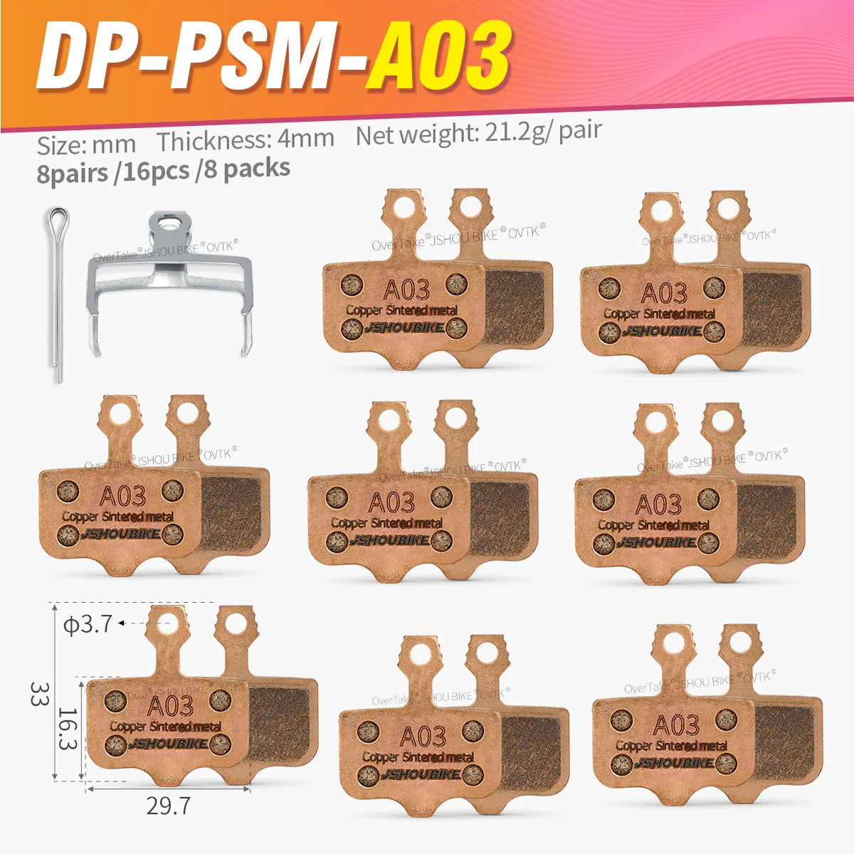 SRAM E1-E9 XX XO DB1 DB3 DB5 NUTT Sintered Metal Brake Pads JSHOUBIKE