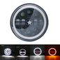 7" LED Headlight w/ DRL Angel Eyes for Harley Honda Yamaha Jeep H4