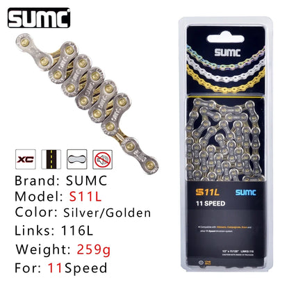 Bike Chain SUMC Half Hollow  116L 9/10/11/12 Speed for Shimano SRAM Campagnolo
