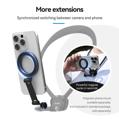 TELESIN Neck Mount Holder for Phone GoPro Insta360 DJI Action Camera 2-in-1