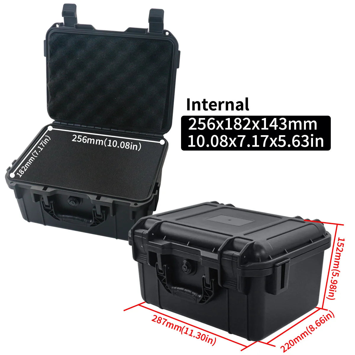1pc Waterproof Hard Carry Case Bag Tool Case With Pre-cut Sponge Storage Box Safety Protector Organizer Hardware Toolbox-EXPROTAS