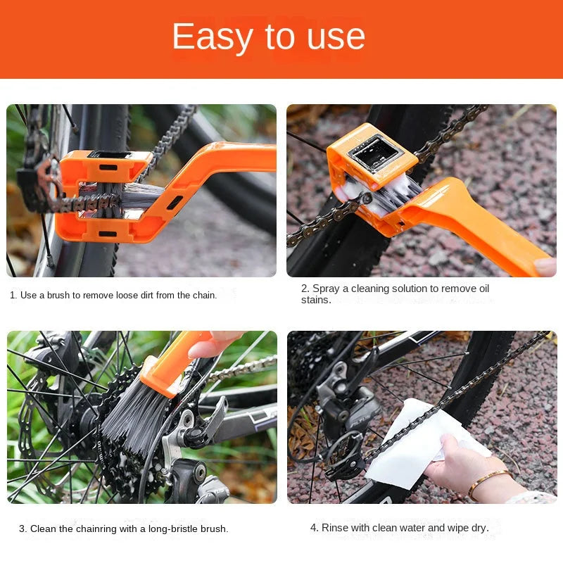 Bike Chain Cleaner Brush Portable Motorcycle Bicycle Maintenance Tool