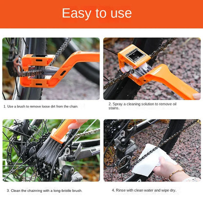 Bike Chain Cleaner Brush Portable Motorcycle Bicycle Maintenance Tool
