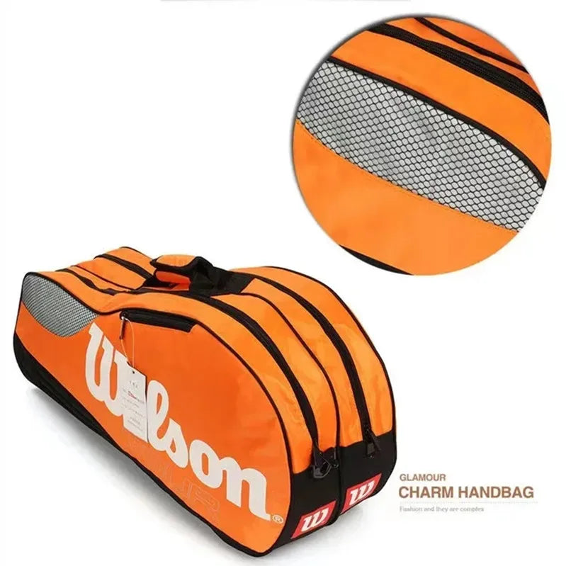 Genuine Wilson Tennis Racket Bag Large Capacity Outdoor Waterproof Tennis Racquet Bag Golf Bag Men Women Tennis Sport Bag-EXPROTAS