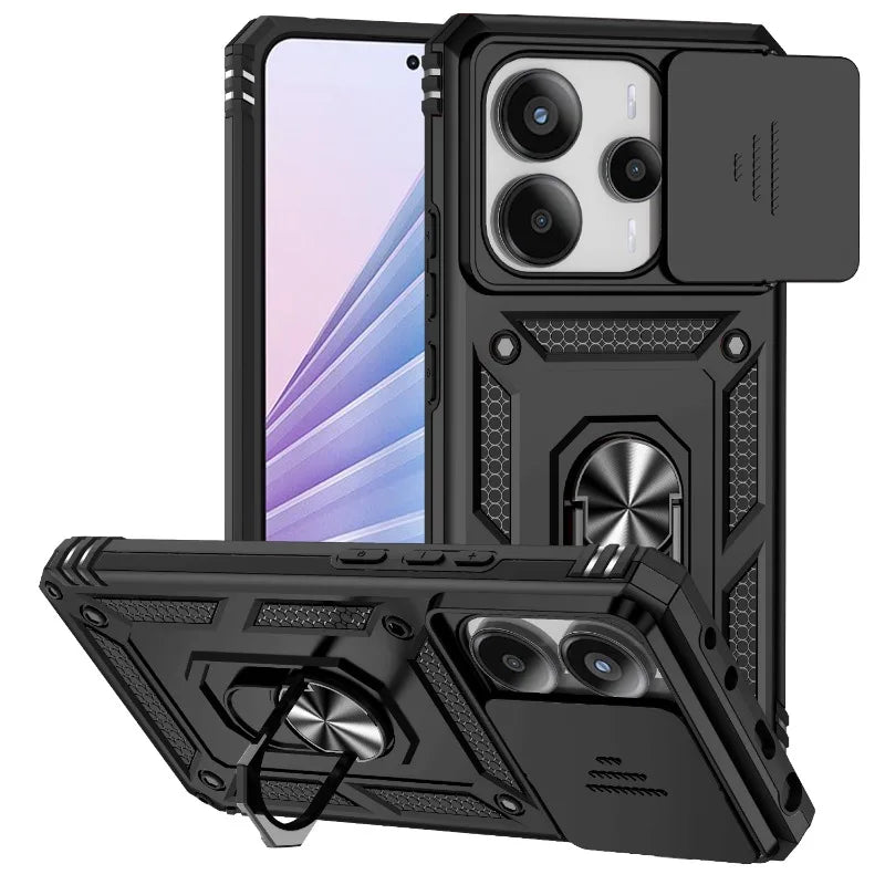 Xiaomi Redmi Note 10-14 Pro Shockproof Case Magnetic Ring Camera Cover