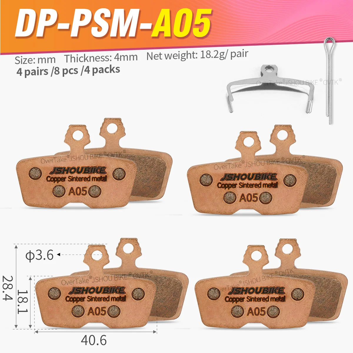 Metal Hydraulic Brake Pads for SRAM Code R RSC Avid Code by JSHOUBIKE Sintered