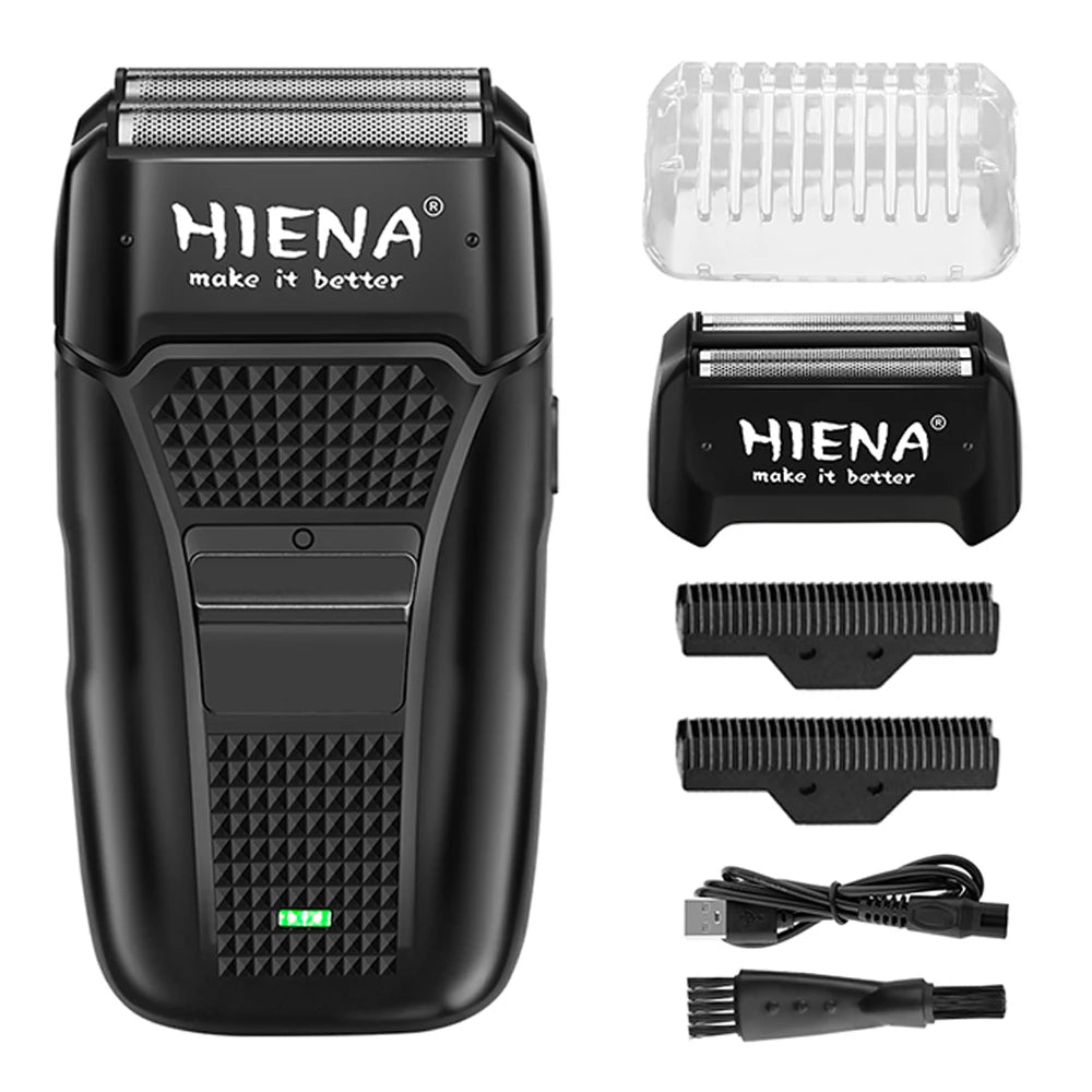 Men Electric Shaver Cordless Hair Clipper Rechargeable Hiena Razor