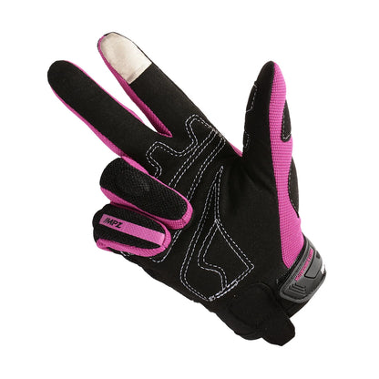 Women Motorcycle Gloves Summer Breathable Racing Touch Function Pink Purple