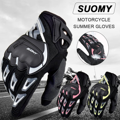 Mesh Motorcycle Gloves Suomy Summer Touchscreen Breathable Moto Motocross