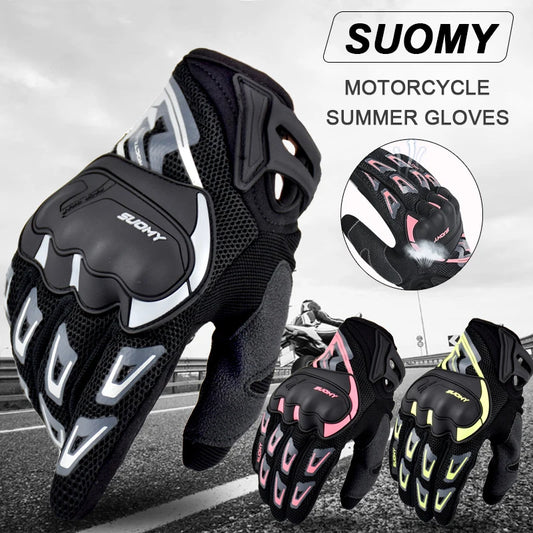 Mesh Motorcycle Gloves Suomy Summer Touchscreen Breathable Moto Motocross