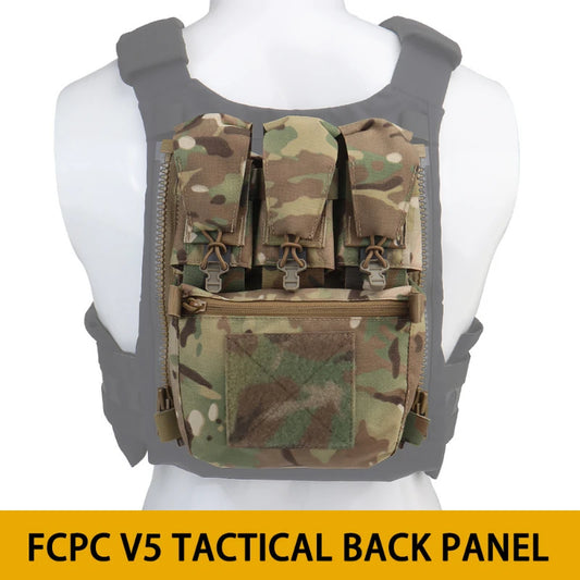 V5 FCPC Tactical Vest Back Panel Zipper Pouch Airsoft Expansion Bag Accessory