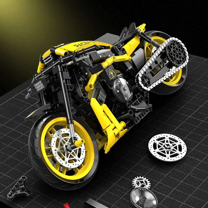 500+pcs Super Racing Motorcycle Building Blocks Technical DIY Motorbike Model Toy Gift
