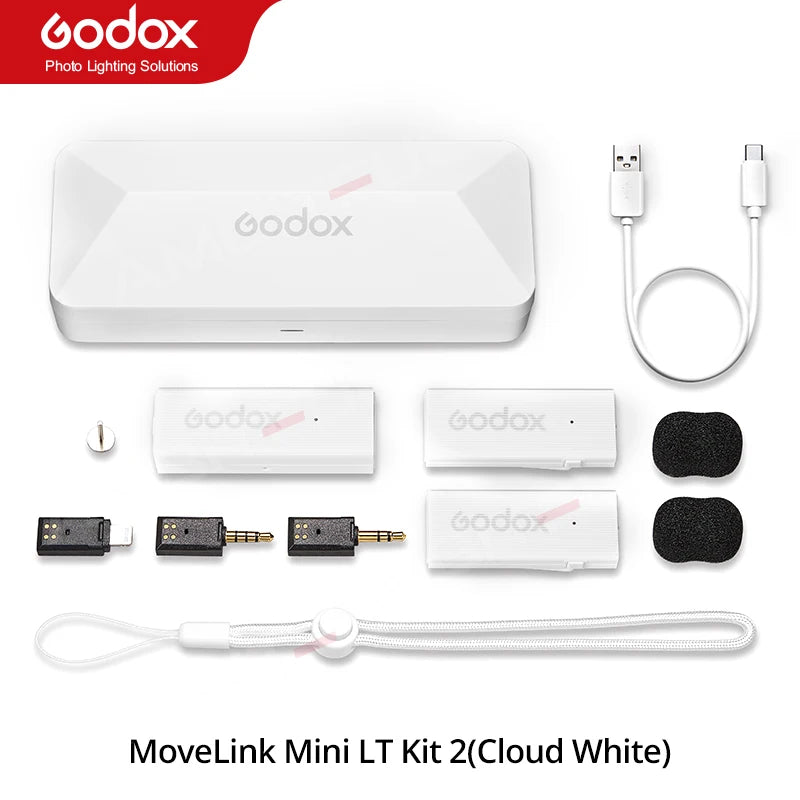 Godox MoveLink Mini LT UC 2.4GHz Wireless Lavalier Microphone Kit for iPhone Type-C Smartphones DSLR Cameras