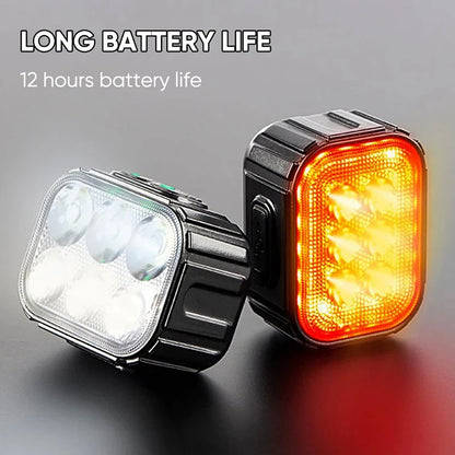 LED Bicycle Light Set Q6 Rechargeable Front Rear MTB Safety Lamps