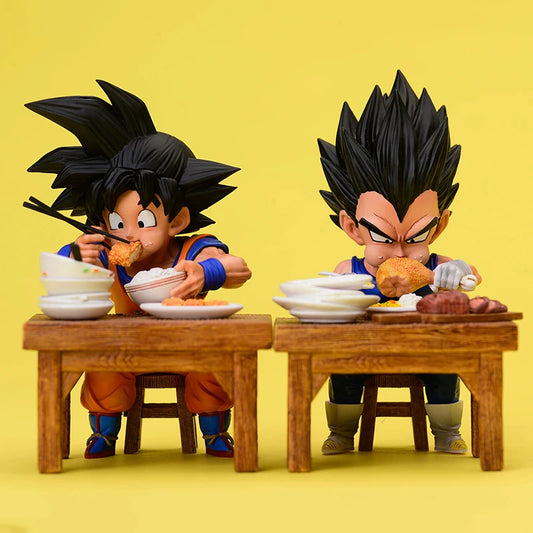 Dragon Ball Z Vegeta Figure Son Goku eating 8cm Pvc Action Figures Collection Model Toys For Children Christmas Gifts-EXPROTAS