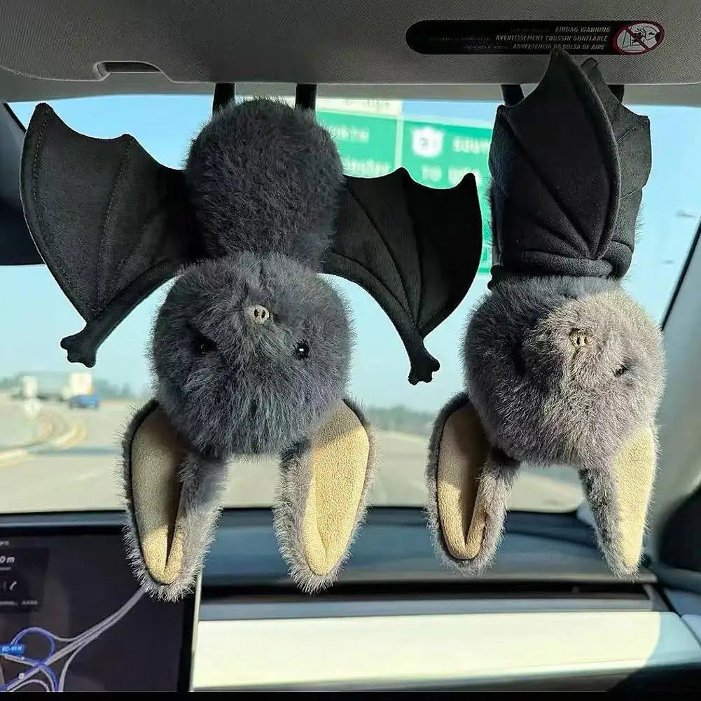 Car Rearview Mirror Bat Plush Toy Soft Stuffed Animal Hanging Decor 20cm