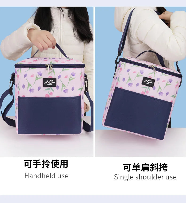 Aluminum Foil Insulated Lunch Bag Bento Pack for Meal and Ice Storage