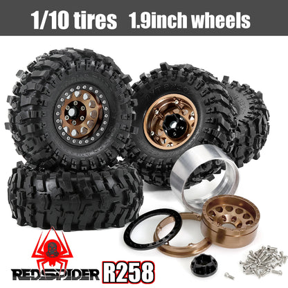 4PCS Beadlock Wheel Rims 1.9" Metal for 1/10 RC Crawler Axial TRX4