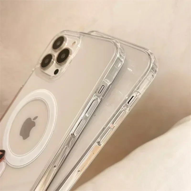 Clear MagSafe Magnetic Phone Case for iPhone 11-16 Pro Max Wireless Charging