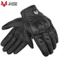 Vintage Leather Motorcycle Gloves Retro Protective Touchscreen Perforated Unisex