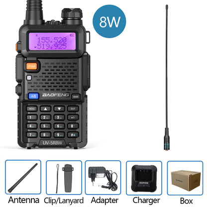 Baofeng Walkie Talkie UV 5R 5W 8W Dual Band Ham Two Way Radio Vhf Uhf FM Radio Handheld Transceiver Hunting Long Range-EXPROTAS