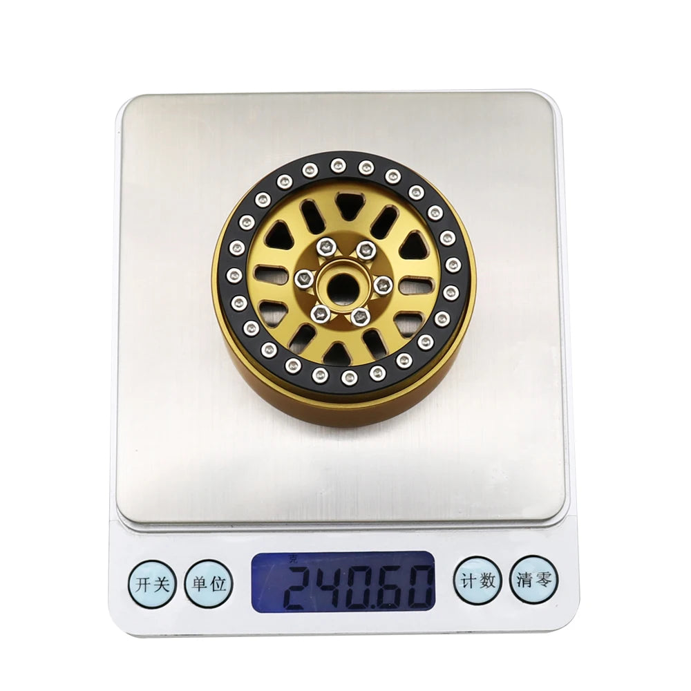 240g Brass 1.9" Beadlock Wheel Rim for 1/10 RC Crawler TRX4 TRX6 Axial SCX10 III - EXPROTAS