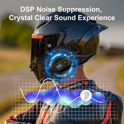 Freedconn T Com SC Motorcycle Helmet Bluetooth Intercom 6 Riders FM Music Share