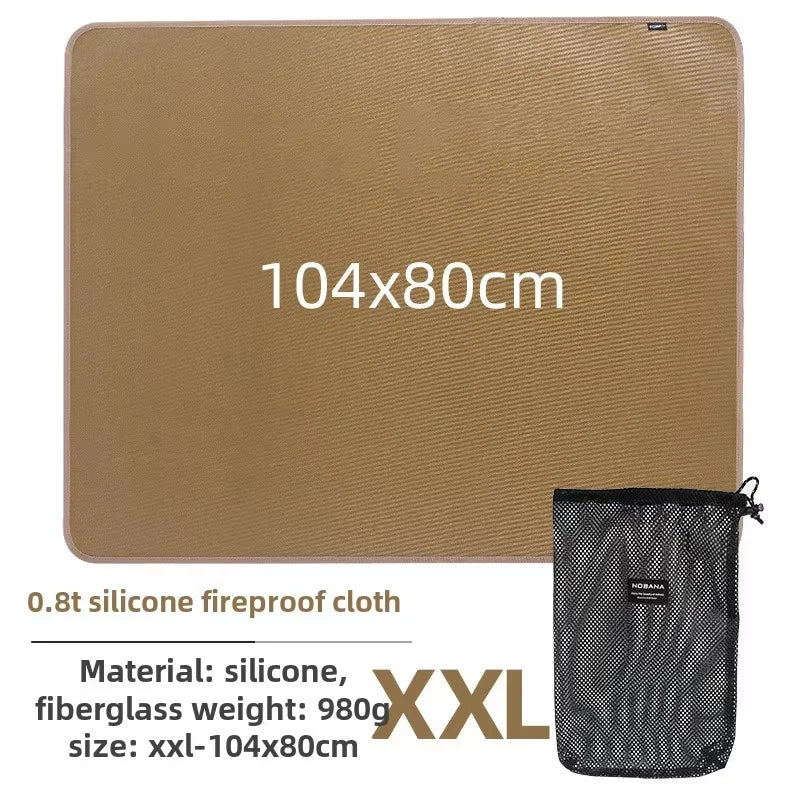 Outdoor Camping Fireproof Cloth BBQ Insulation Mat Flame Retardant Fiberglass Pad