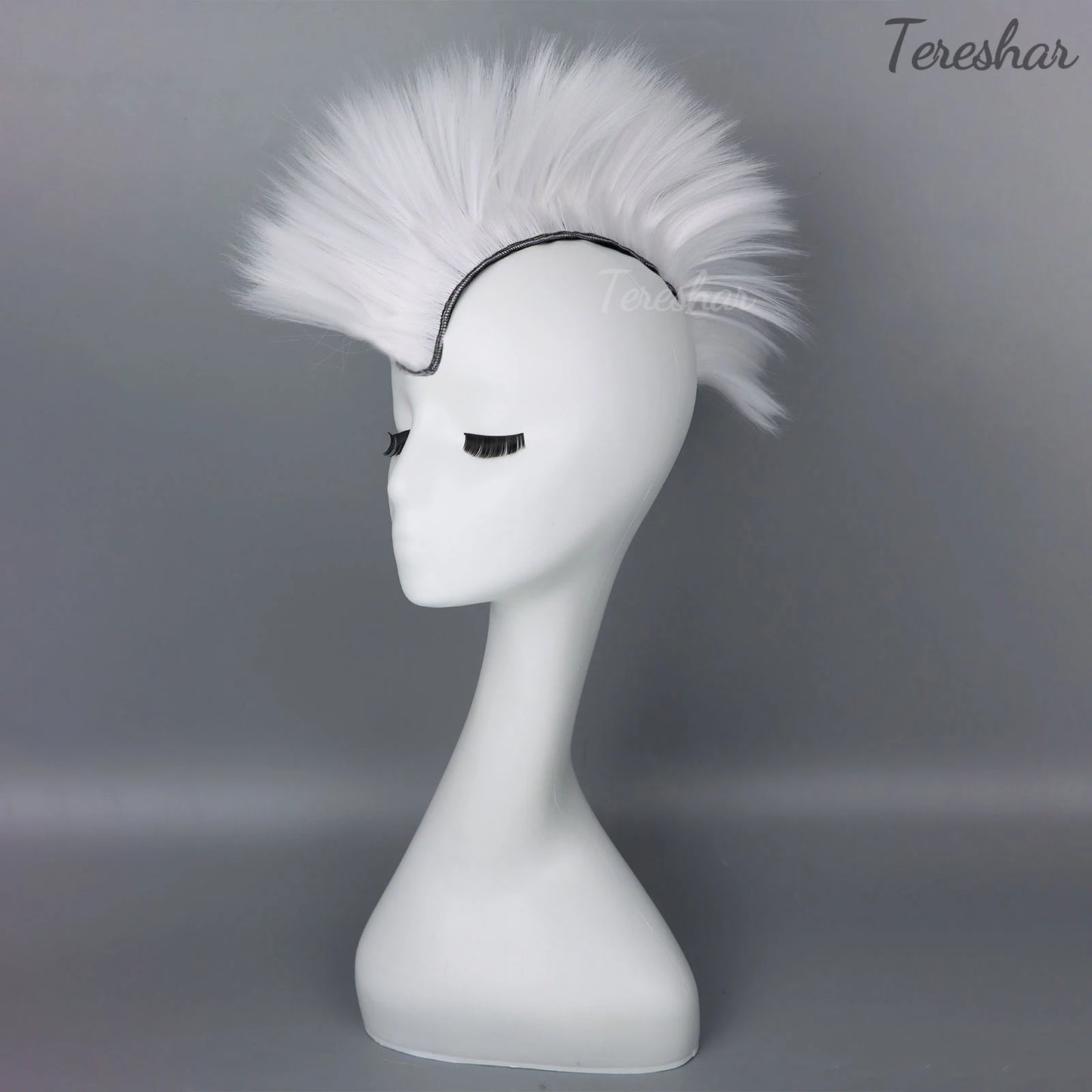 Helmet Mohawk Hair Patches Skinhead Adhesive Wig for Motorcycle Costume