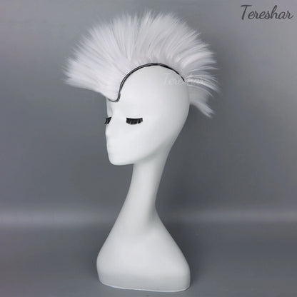 Helmet Mohawk Hair Patches Skinhead Adhesive Wig for Motorcycle Costume