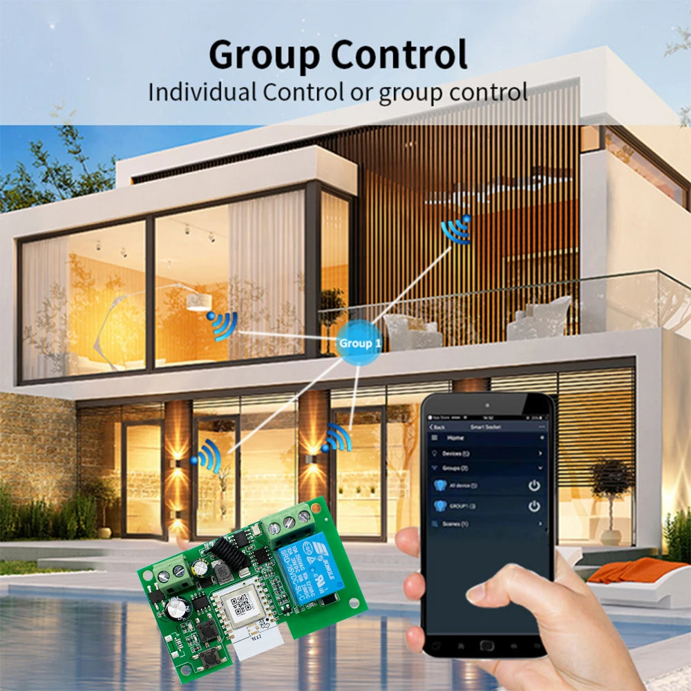 Zigbee Smart Switch Relay Module 12V 24V 4CH Control for Alexa Tuya