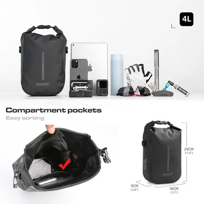 Rhinowalk Waterproof Bike Front Fork Bag Quick Release 4-6L Shoulder Storage Bag