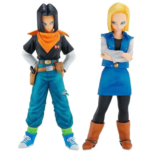 24CM Anime Dragon Ball Z Android 17 18 Figure Android 18 PVC Action Figures Collection Model Toys for Children Christmas Gifts-EXPROTAS