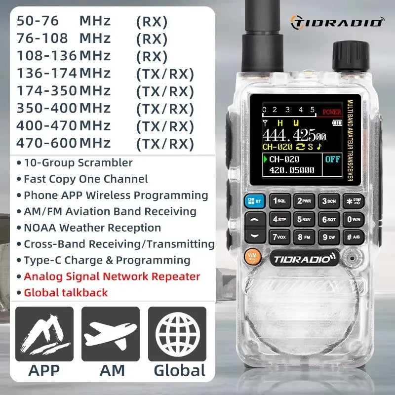 H3 Plus Walkie Talkie Bluetooth Intercom 2500mAh 3-5km Range Mobile App