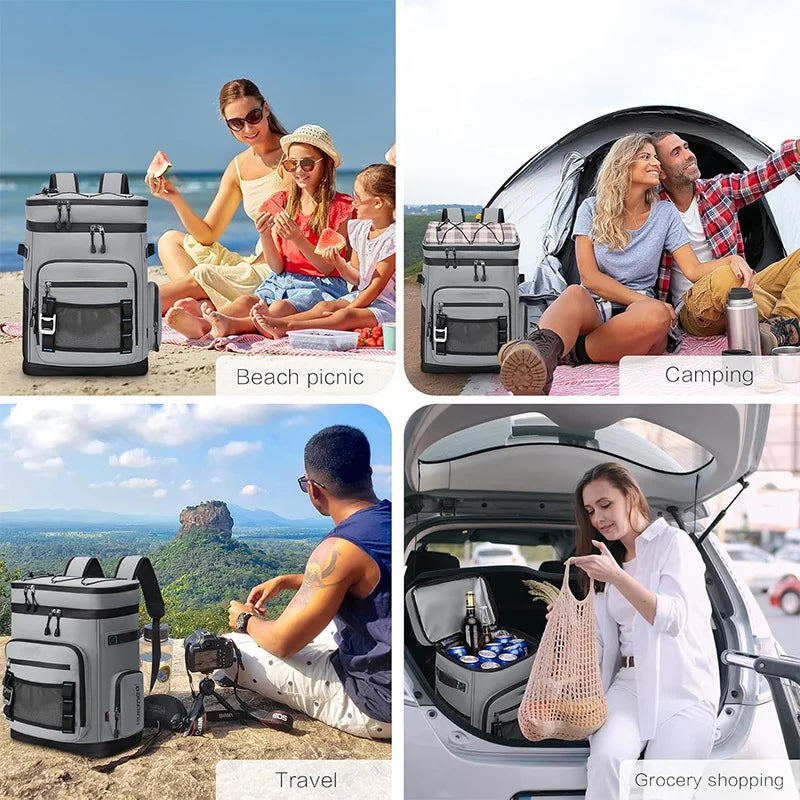 30L Insulated Backpack Cooler Bag Waterproof Rucksack for Camping Picnic