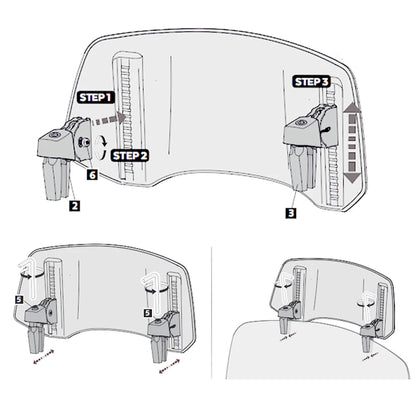 Adjustable Motorcycle Windscreen Spoiler Windshield Height Extension Clip-On