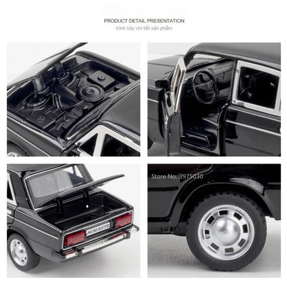 1/24 LADA 2106 Alloy Scale Car Model Diecast Vehicles Car Toys with Sound and Light Toys Collection for Boys Birthday Gift Kids