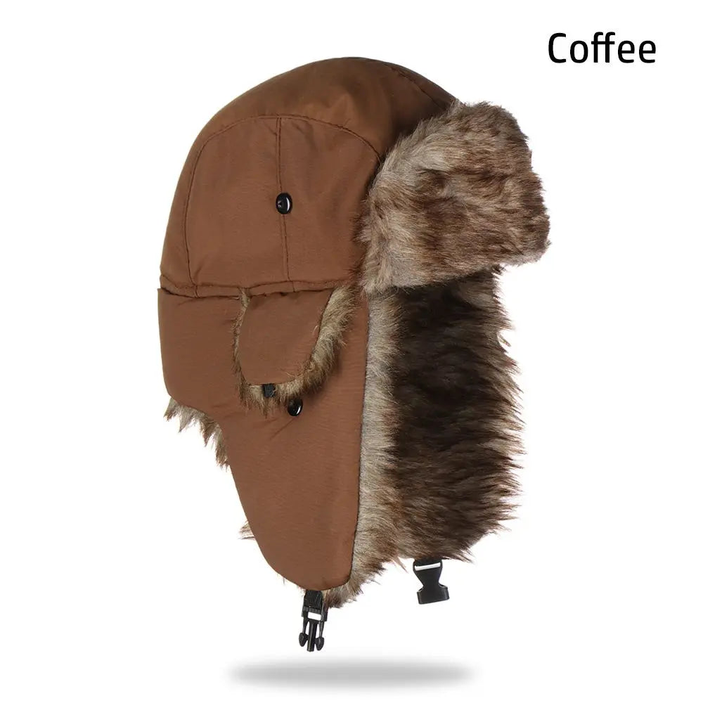 Russian Ushanka Winter Hat Fur Earflap Trapper Ski Cap for Men Women
