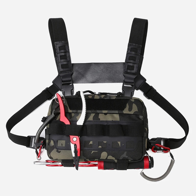 Fishing Vest Bag Men's Camo Fishing Lures Utility Tackle Chest Bags Waist Pack Outdoor Mountaineering Camping Hiking EDC Hunting-EXPROTAS