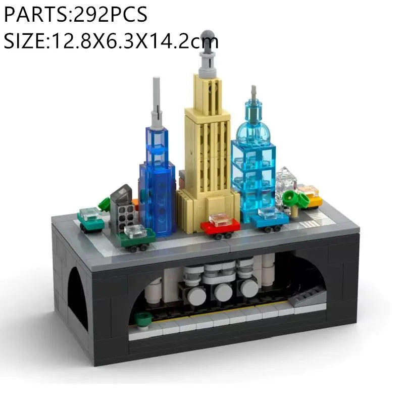 Moc Building Block Train Track Plastic Desktop Ornament Toy - Unisex