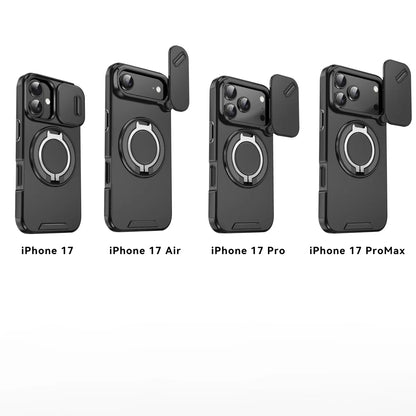iPhone 11-17 Air Pro Max MagSafe Ring Stand Case Slide Camera Cover