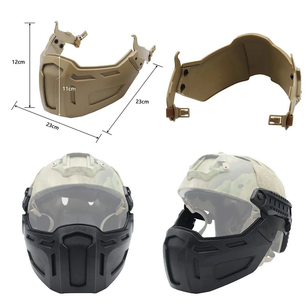Tactical FAST Helmet w/ Flip Goggles & Half Face Mask Airsoft Paintball