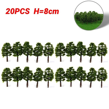 20Pcs Pine Trees Model 15cm Scenery for Scale Railway Layout Wargame Decor
