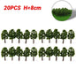 20Pcs Pine Trees Model 15cm Scenery for Scale Railway Layout Wargame Decor
