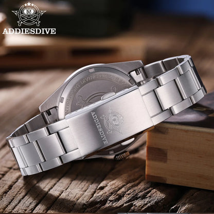 Addiesdive 39mm Bubble Mirror GMT Quartz Watch 20Bar Waterproof for Men