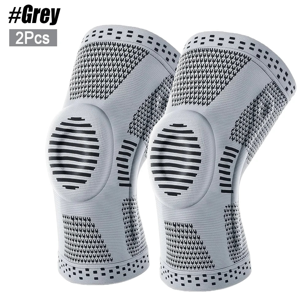 2Pcs Silicone Pad Knee Support Compression Brace Sports Sleeve for Arthritis