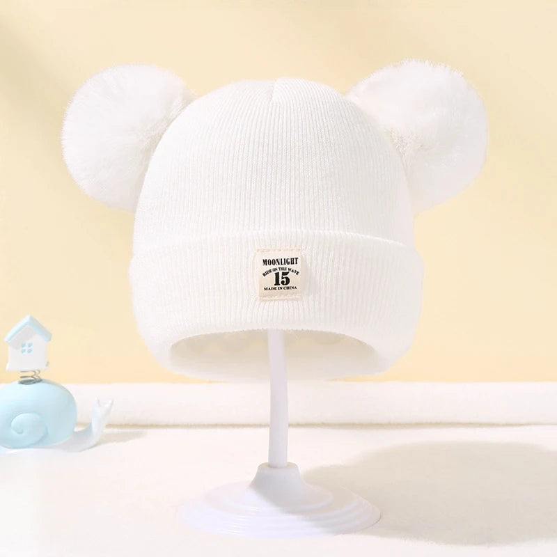 Knit Beanie Hat for Kids Warm Pom Winter Knitted Cap Boys Girls