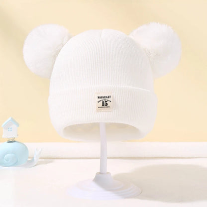 Knit Beanie Hat for Kids Warm Pom Winter Knitted Cap Boys Girls